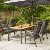 Savona Move Sessel matt-anthrazit, Teak