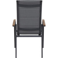 Tesoro High Back Stapelsessel Alu,Textil, Teak