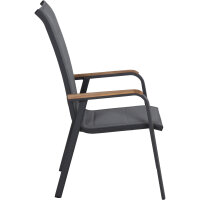 Tesoro High Back Stapelsessel Alu,Textil, Teak