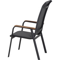 Tesoro High Back Stapelsessel Alu,Textil, Teak