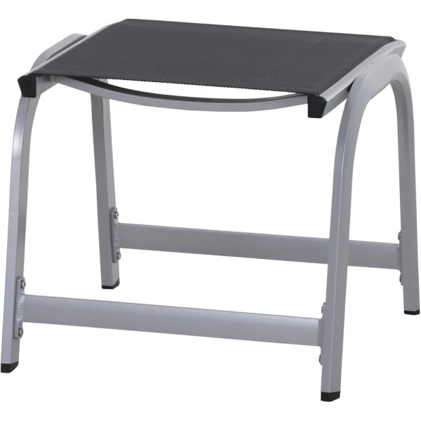 Tesoro Hocker, silber Alu,Textilbezug grau