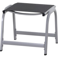Tesoro Hocker, silber Alu,Textilbezug grau