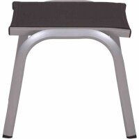 Tesoro Hocker, silber Alu,Textilbezug grau