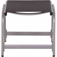 Tesoro Hocker, silber Alu,Textilbezug grau