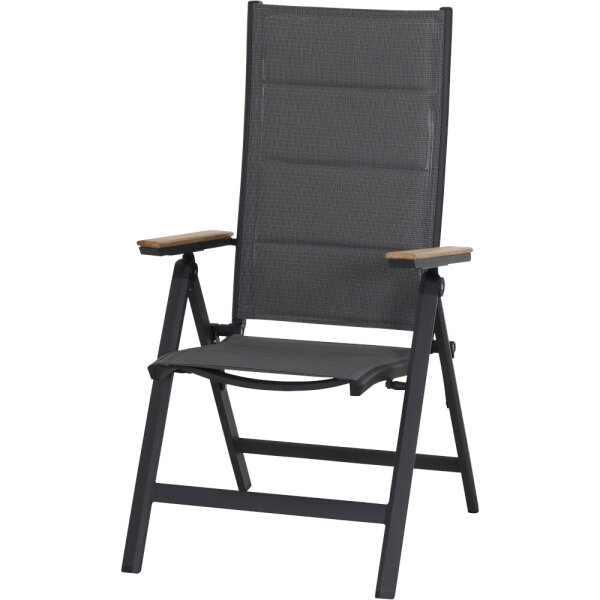 Tesoro Klappsessel Alu, Textil,Teak
