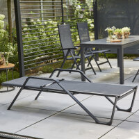 Tesoro Liege, matt anthrazit Alu,Textilbezug silber schwarz