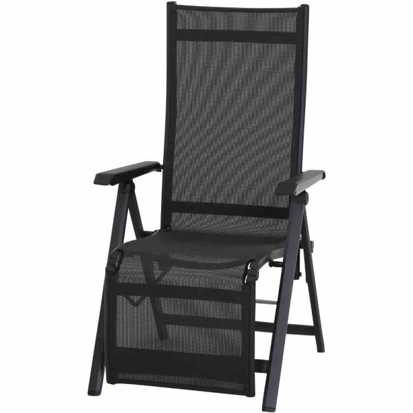 Tesoro Relax, matt anthrazit Alu,Textilbezug silber schwarz