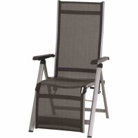 Tesoro Relax, silber Alu, Textilbezug grau