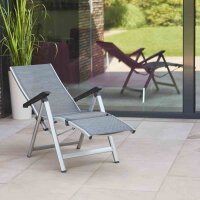 Tesoro Relax, silber Alu, Textilbezug grau
