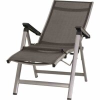 Tesoro Relax, silber Alu, Textilbezug grau