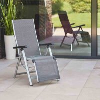 Tesoro Relax, silber Alu, Textilbezug grau