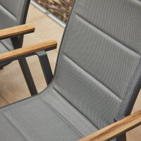 Tesoro Stapelsessel, Alu, Textil,Teak