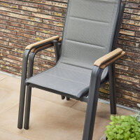 Tesoro Stapelsessel, Alu, Textil,Teak