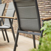 Tesoro Stapelsessel, Alu, Textil,Teak