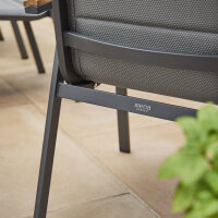 Tesoro Stapelsessel, Alu, Textil,Teak