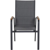 Tesoro Stapelsessel, Alu, Textil,Teak