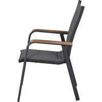 Tesoro Stapelsessel, Alu, Textil,Teak
