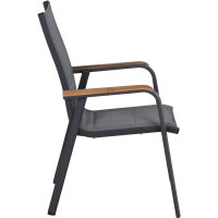 Tesoro Stapelsessel, Alu, Textil,Teak