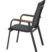 Tesoro Stapelsessel, Alu, Textil,Teak