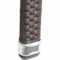 Minas Stapelsessel Gestell Aluminium, schwarz, Fläche Gardino®-Geflecht maron