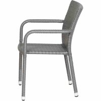 Minas Stapelsessel Gestell Aluminium,schwarz, Fläche Gardino®-Geflecht titan