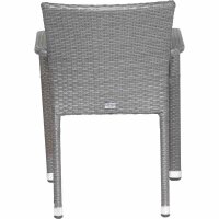 Minas Stapelsessel Gestell Aluminium,schwarz, Fläche Gardino®-Geflecht titan