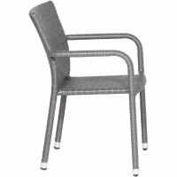 Minas Stapelsessel Gestell Aluminium,schwarz, Fläche Gardino®-Geflecht titan