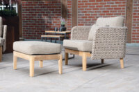 Hocker CHEYENNE Teakholz / Textilene