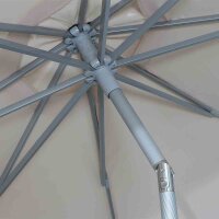 Push Pro Mittelstockschirm silber/natur Ø300cm Gestell Alu silber, Streben Stahl, Bezug 100% Polyester, 180g/m² natur, Lichtschutzfaktor UPF 50+