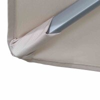 Push Pro Mittelstockschirm silber/natur Ø300cm Gestell Alu silber, Streben Stahl, Bezug 100% Polyester, 180g/m² natur, Lichtschutzfaktor UPF 50+