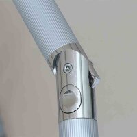 Push Pro Mittelstockschirm silber/natur Ø300cm Gestell Alu silber, Streben Stahl, Bezug 100% Polyester, 180g/m² natur, Lichtschutzfaktor UPF 50+