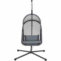 YOBAYA Hängesessel Calm Blue Stahl,Textilbezug