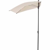 City Balkonschirm anthrazit/natur, 160cm x 100cm Gestell Stahl anthrazit, Bezug 100% Polyester, 160g/m² natur, Lichtschutzfaktor UPF 50+