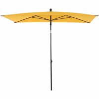 City Mittelstockschirm anthrazit/gelb 140cm x 210cm Gestell Stahl anthrazit, Bezug 100% Polyester, 160g/m² gelb, Lichtschutzfaktor UPF 50+