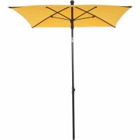 City Mittelstockschirm anthrazit/gelb 140cm x 210cm Gestell Stahl anthrazit, Bezug 100% Polyester, 160g/m² gelb, Lichtschutzfaktor UPF 50+