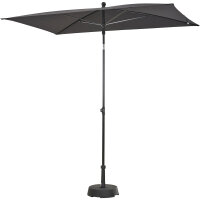 City Mittelstockschirm anthrazit/grau 140cm x 210cm Gestell Stahl anthrazit, Bezug 100% Polyester, 160g/m² grau, Lichtschutzfaktor UPF 50+