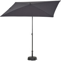 City Mittelstockschirm anthrazit/grau 140cm x 210cm Gestell Stahl anthrazit, Bezug 100% Polyester, 160g/m² grau, Lichtschutzfaktor UPF 50+