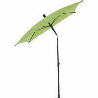 City Mittelstockschirm anthrazit/grün 140cm x 210cm Gestell Stahl anthrazit, Bezug 100% Polyester, 160g/m² grün, Lichtschutzfaktor UPF 50+