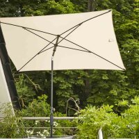 City Mittelstockschirm anthrazit/natur 140cm x 210cm Gestell Stahl anthrazit, Bezug 100% Polyester, 160g/m² natur, Lichtschutzfaktor UPF 50+