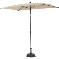 City Mittelstockschirm anthrazit/natur 140cm x 210cm Gestell Stahl anthrazit, Bezug 100% Polyester, 160g/m² natur, Lichtschutzfaktor UPF 50+