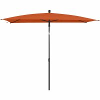City Mittelstockschirm anthrazit/terracotta 140cm x 210cm Gestell Stahl anthrazit, Bezug 100% Polyester, 160g/m² terracotta, Lichtschutzfaktor UPF 50+
