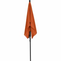 City Mittelstockschirm anthrazit/terracotta 140cm x 210cm Gestell Stahl anthrazit, Bezug 100% Polyester, 160g/m² terracotta, Lichtschutzfaktor UPF 50+