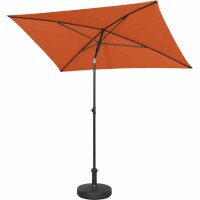 City Mittelstockschirm anthrazit/terracotta 140cm x 210cm Gestell Stahl anthrazit, Bezug 100% Polyester, 160g/m² terracotta, Lichtschutzfaktor UPF 50+