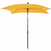 City Mittelstockschirm anthrazit/gelb 180cm x 180cm Gestell Stahl anthrazit, Bezug 100% Polyester, 160g/m² gelb, Lichtschutzfaktor UPF 50+