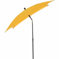 City Mittelstockschirm anthrazit/gelb 180cm x 180cm Gestell Stahl anthrazit, Bezug 100% Polyester, 160g/m² gelb, Lichtschutzfaktor UPF 50+
