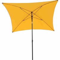 City Mittelstockschirm anthrazit/gelb 180cm x 180cm Gestell Stahl anthrazit, Bezug 100% Polyester, 160g/m² gelb, Lichtschutzfaktor UPF 50+