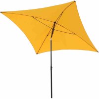 City Mittelstockschirm anthrazit/gelb 180cm x 180cm Gestell Stahl anthrazit, Bezug 100% Polyester, 160g/m² gelb, Lichtschutzfaktor UPF 50+