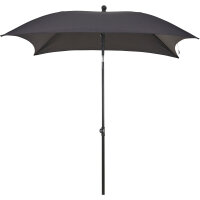 City Mittelstockschirm anthrazit/grau 180cm x 180cm Gestell Stahl anthrazit, Bezug 100% Polyester, 160g/m² grau, Lichtschutzfaktor UPF 50+