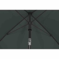 City Mittelstockschirm anthrazit/grau 180cm x 180cm Gestell Stahl anthrazit, Bezug 100% Polyester, 160g/m² grau, Lichtschutzfaktor UPF 50+