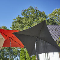 City Mittelstockschirm anthrazit/grau 180cm x 180cm Gestell Stahl anthrazit, Bezug 100% Polyester, 160g/m² grau, Lichtschutzfaktor UPF 50+